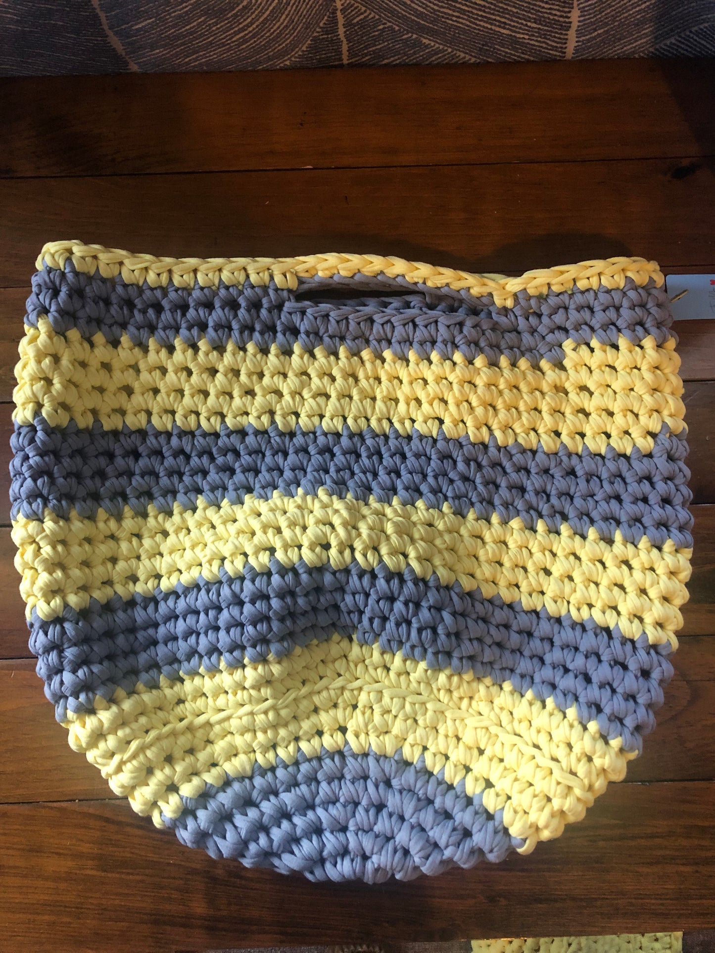 Yellow and Grey Beach Bag