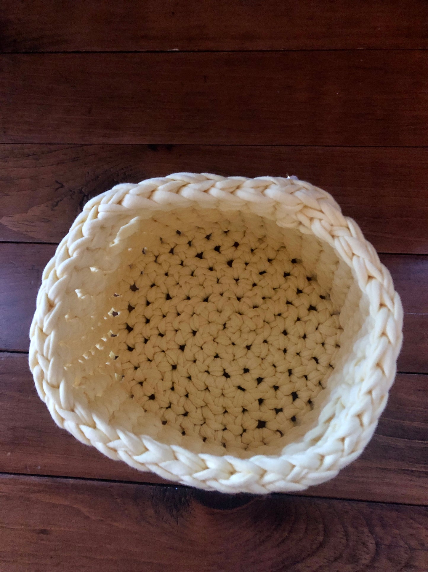 Yellow Crocheted Basket