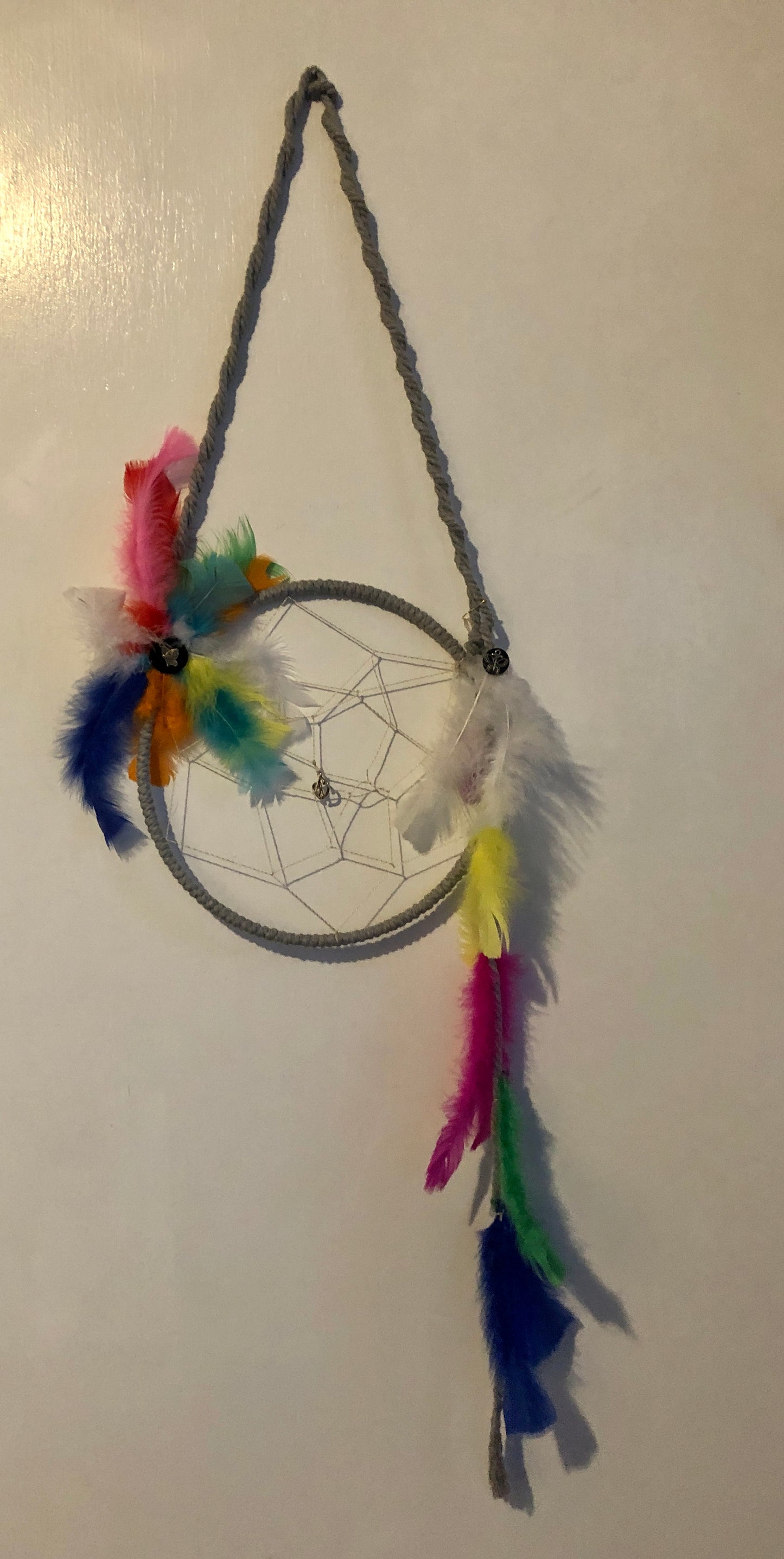 Grey and Rainbow Dreamcatcher