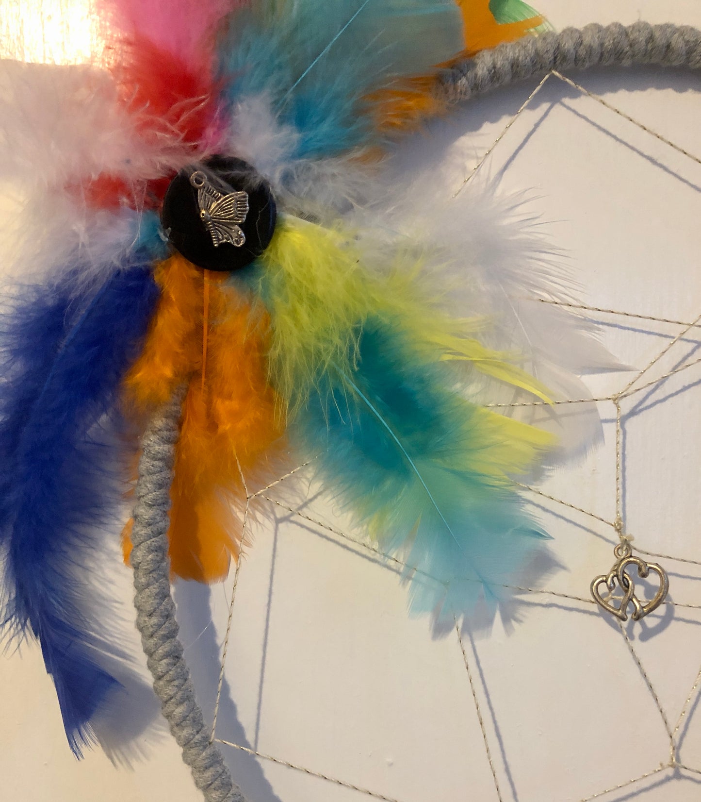 Grey and Rainbow Dreamcatcher