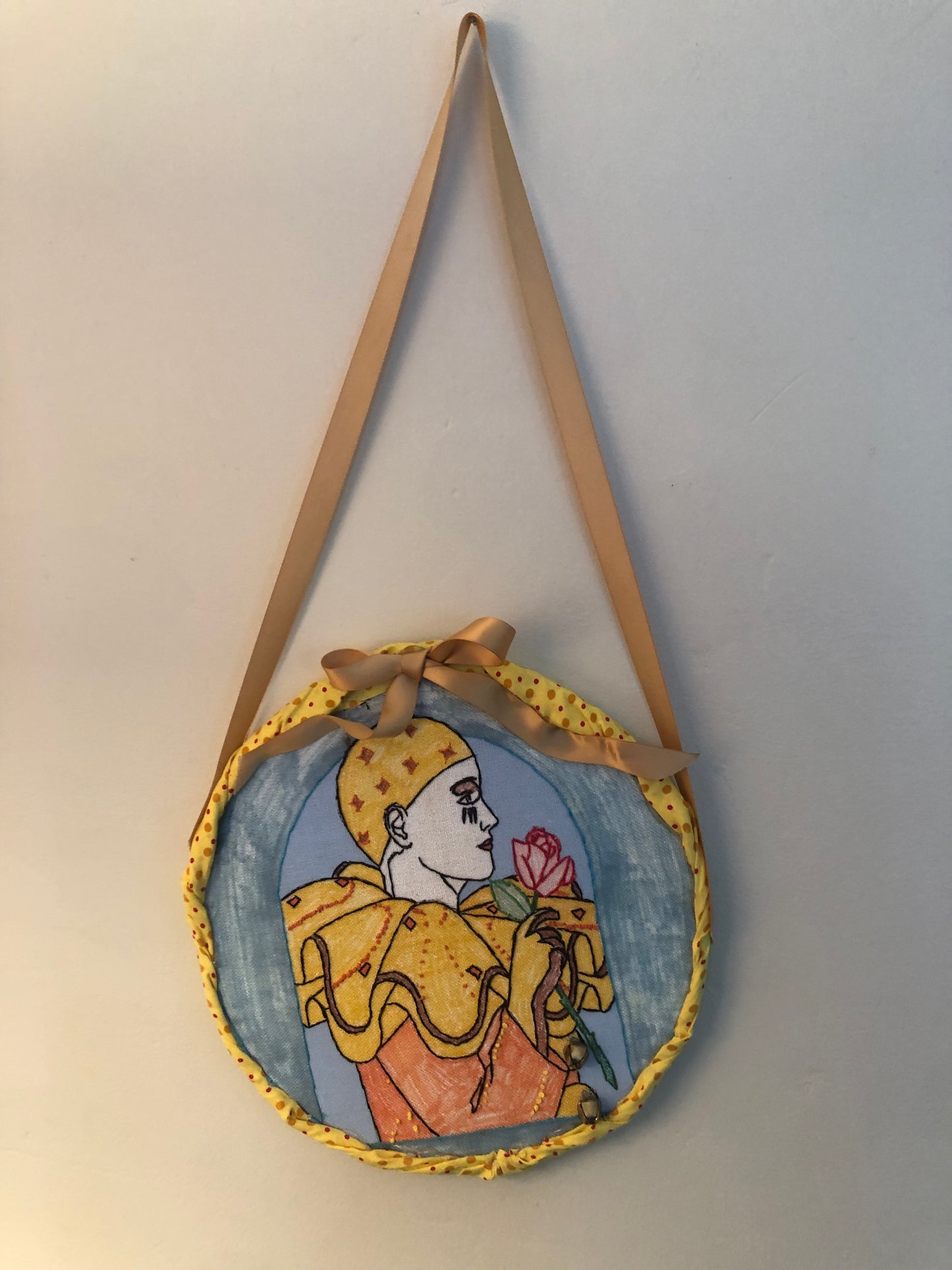 Embroidered Clown Wall Piece