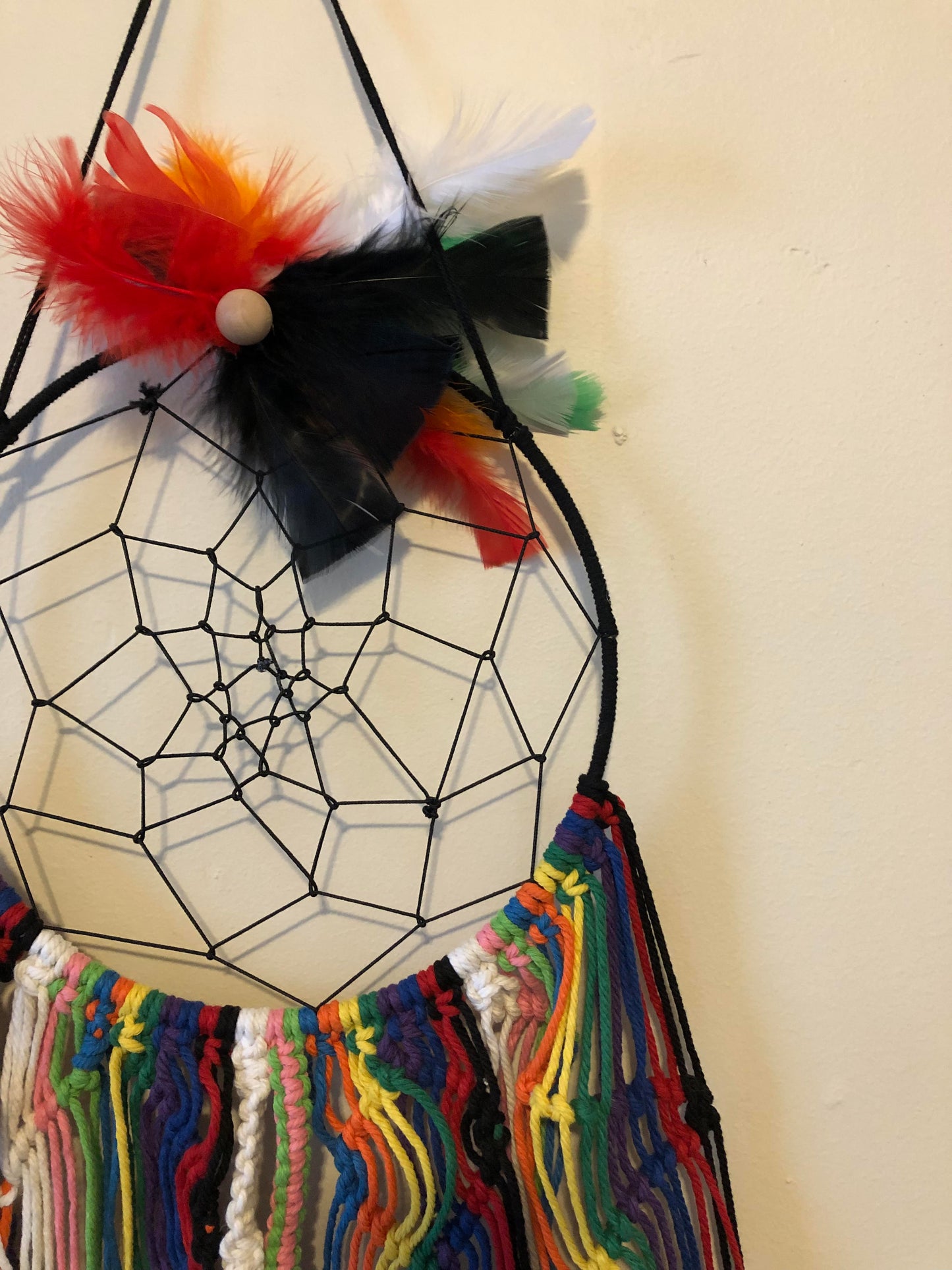 Rainbow Macramé Dreamcatcher