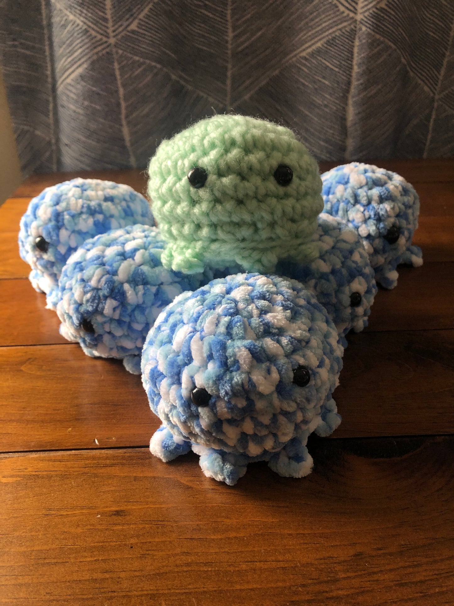 Crocheted Blue Stuffed Octopus