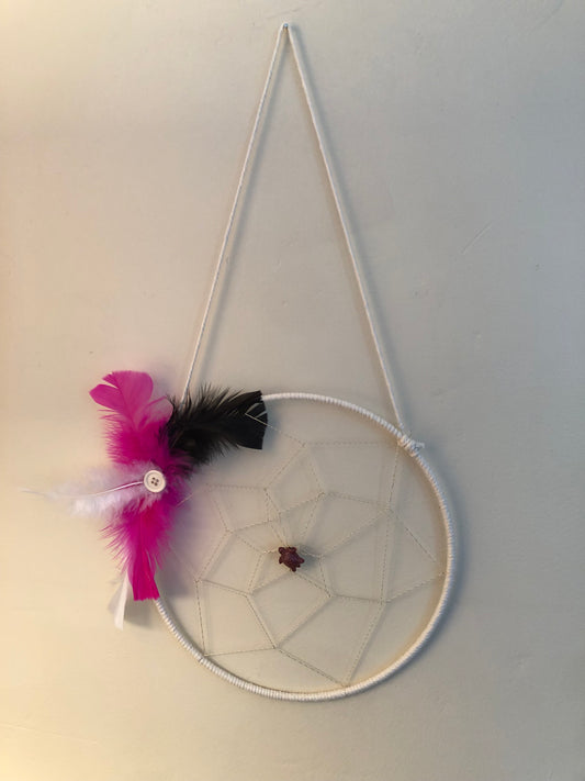 White Turtle Bead Dream Catcher