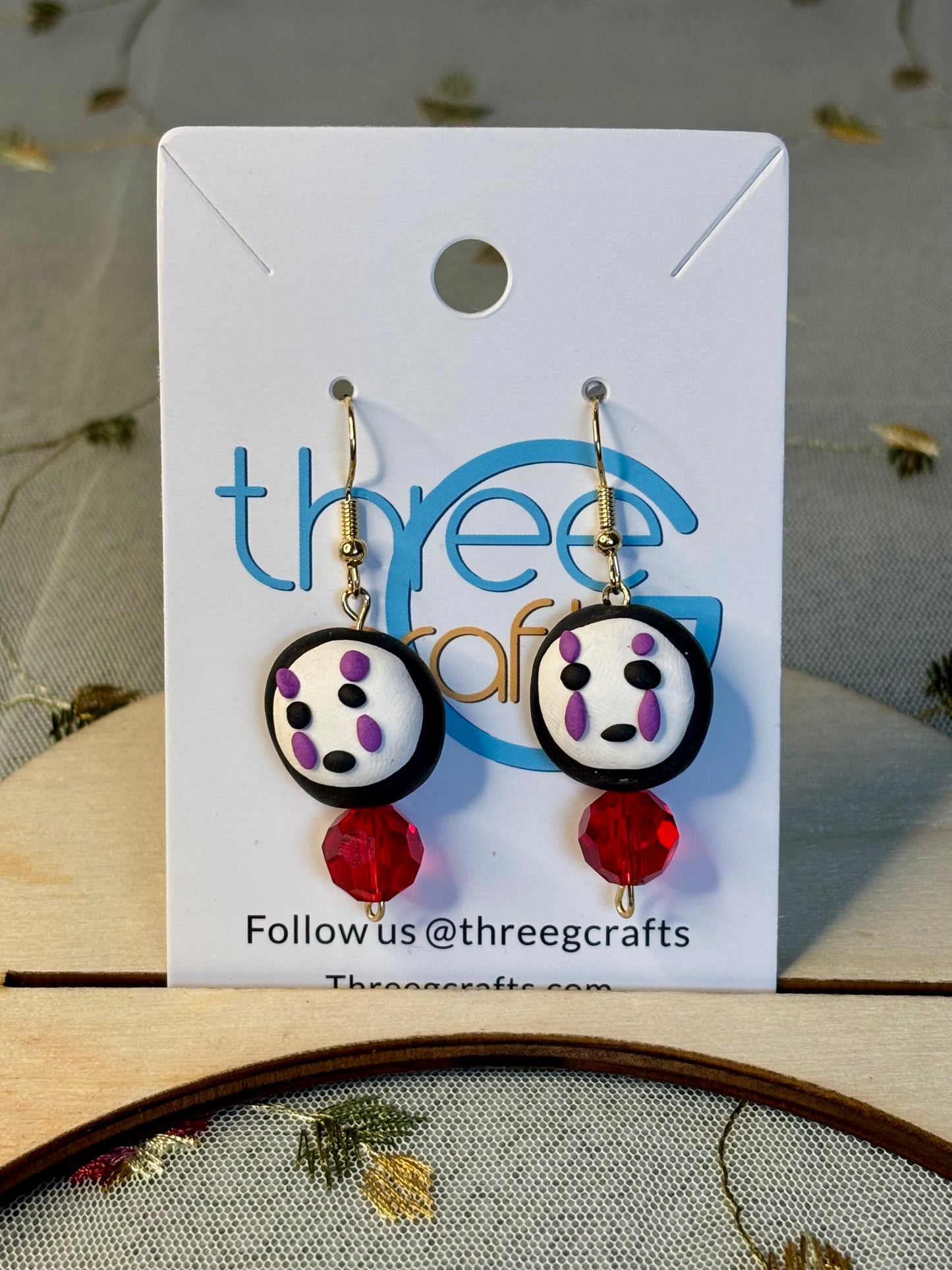 Spirited Away 'No Face' Clay Earrings