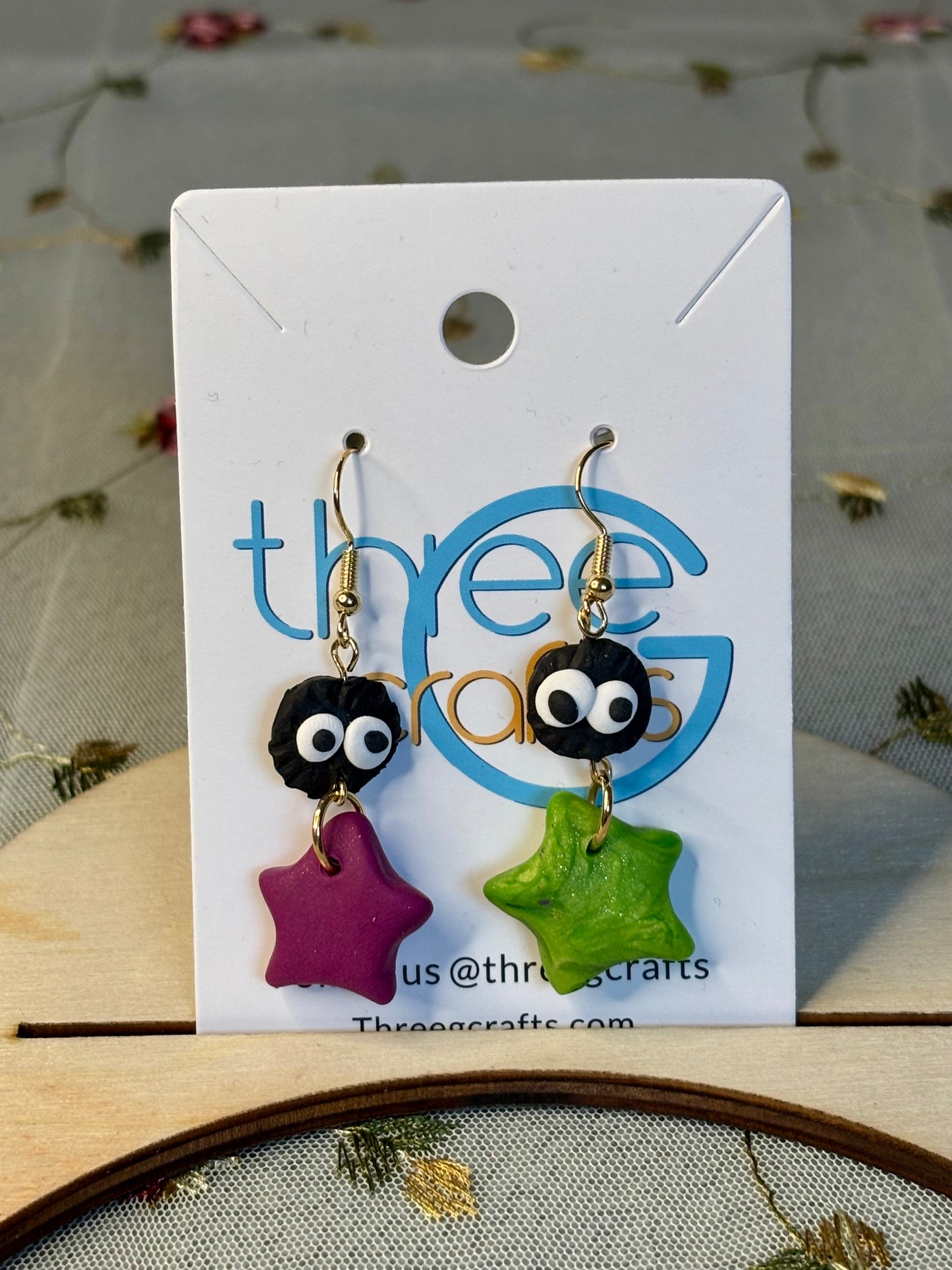 Soot Sprite Clay Earrings