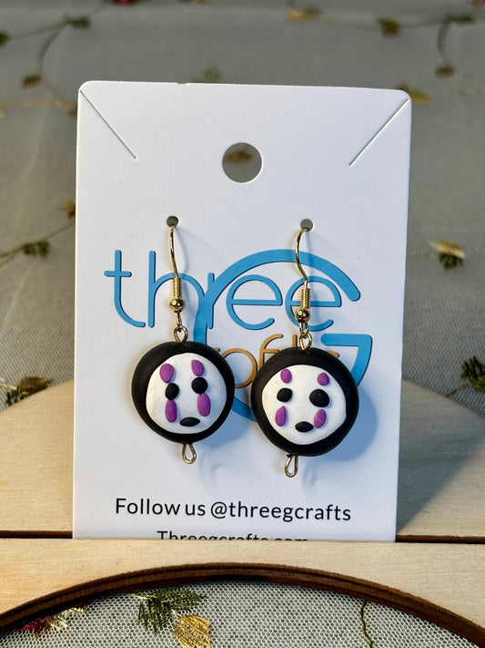Spirited Away 'No Face' Clay Earrings
