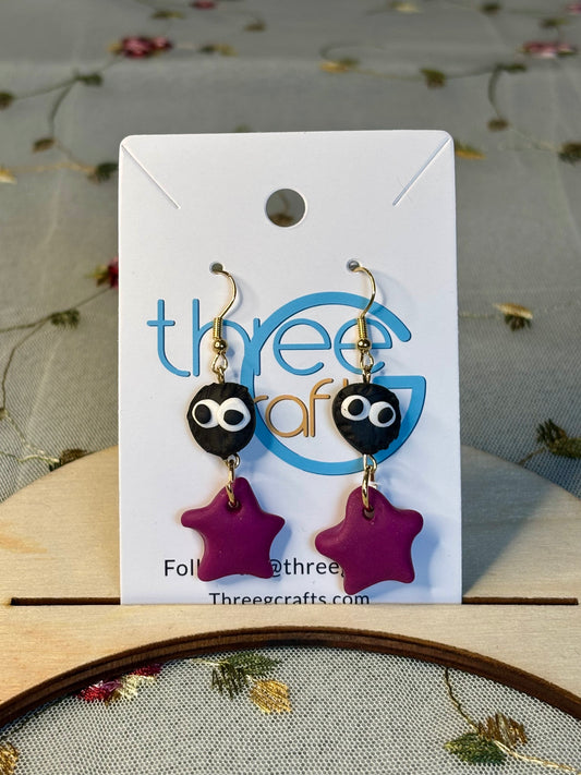 Soot Sprite Clay Earrings