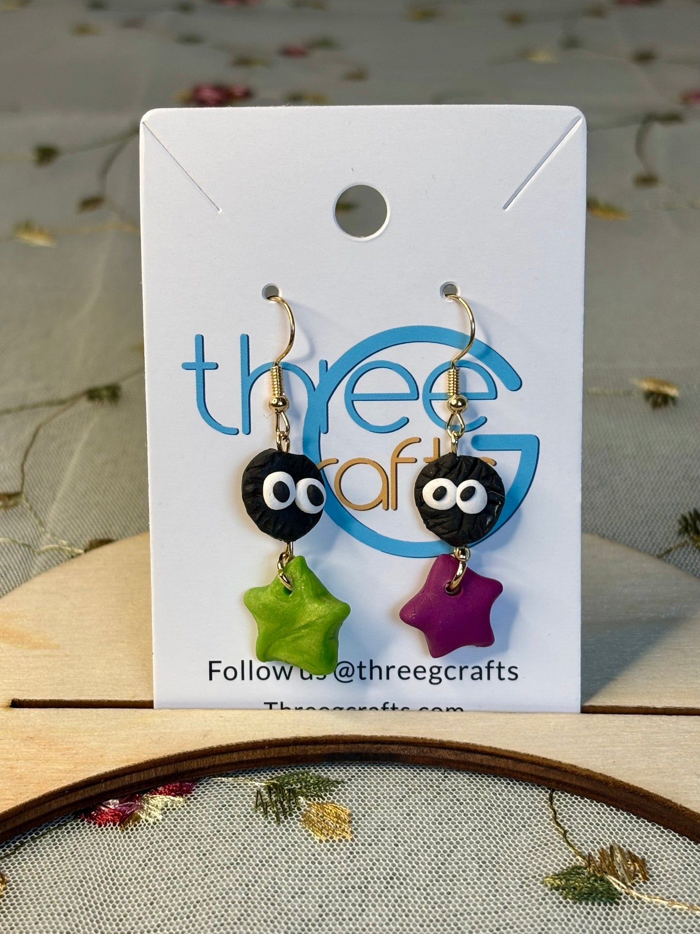 Soot Sprite Clay Earrings