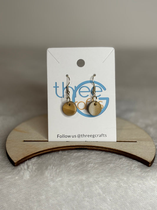 Small White Marble Clay Earrings