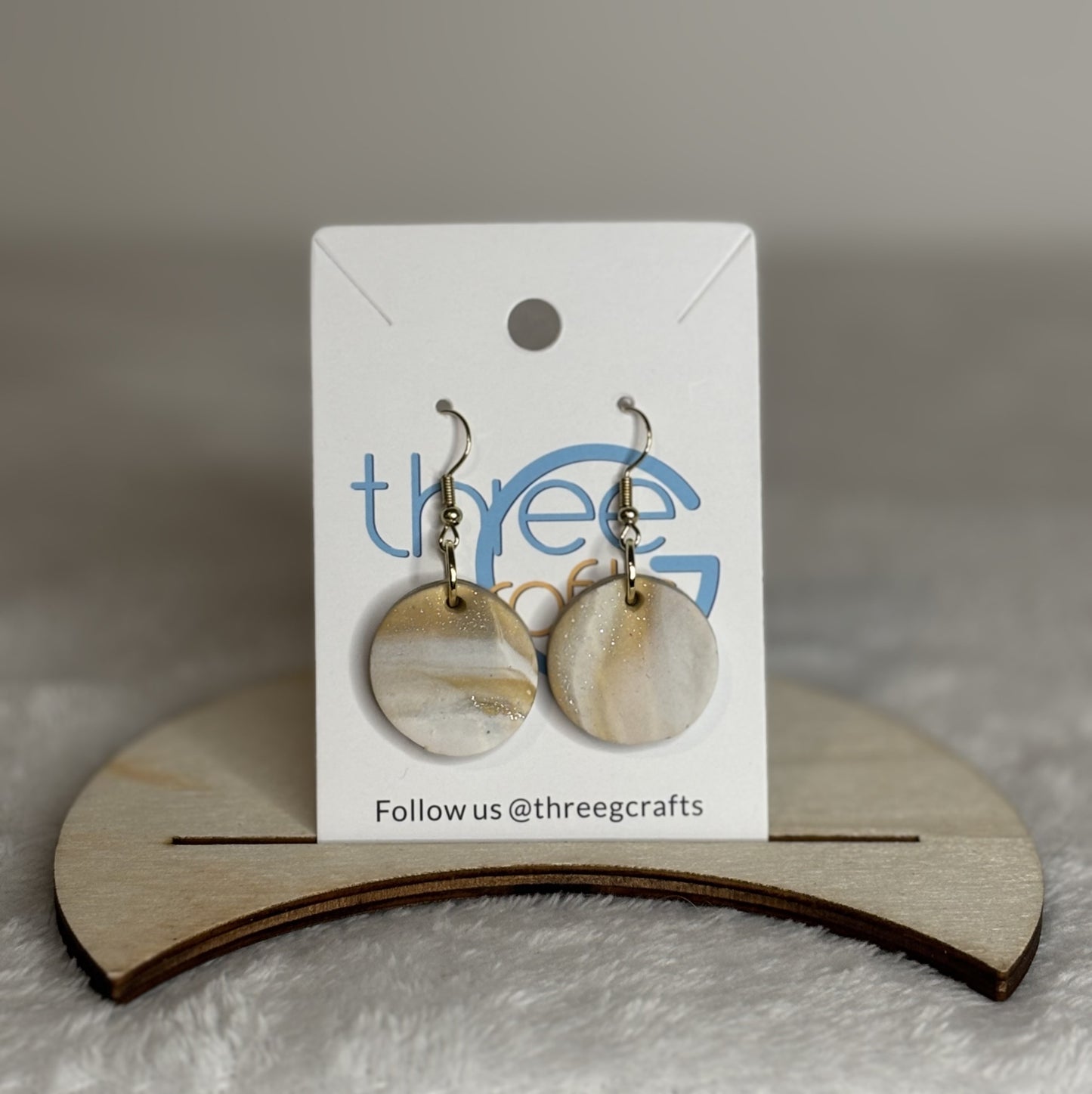 Medium White Marble Clay Earrings