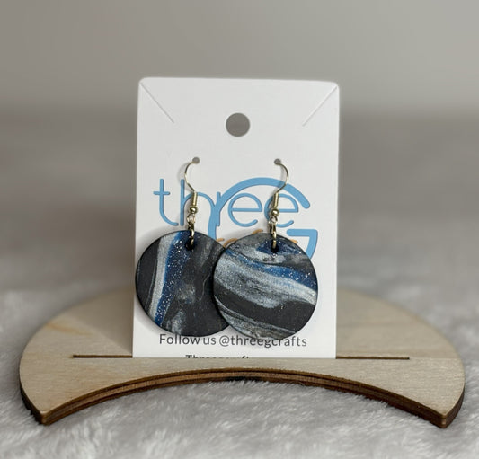 Large Night Sky Clay Earrings