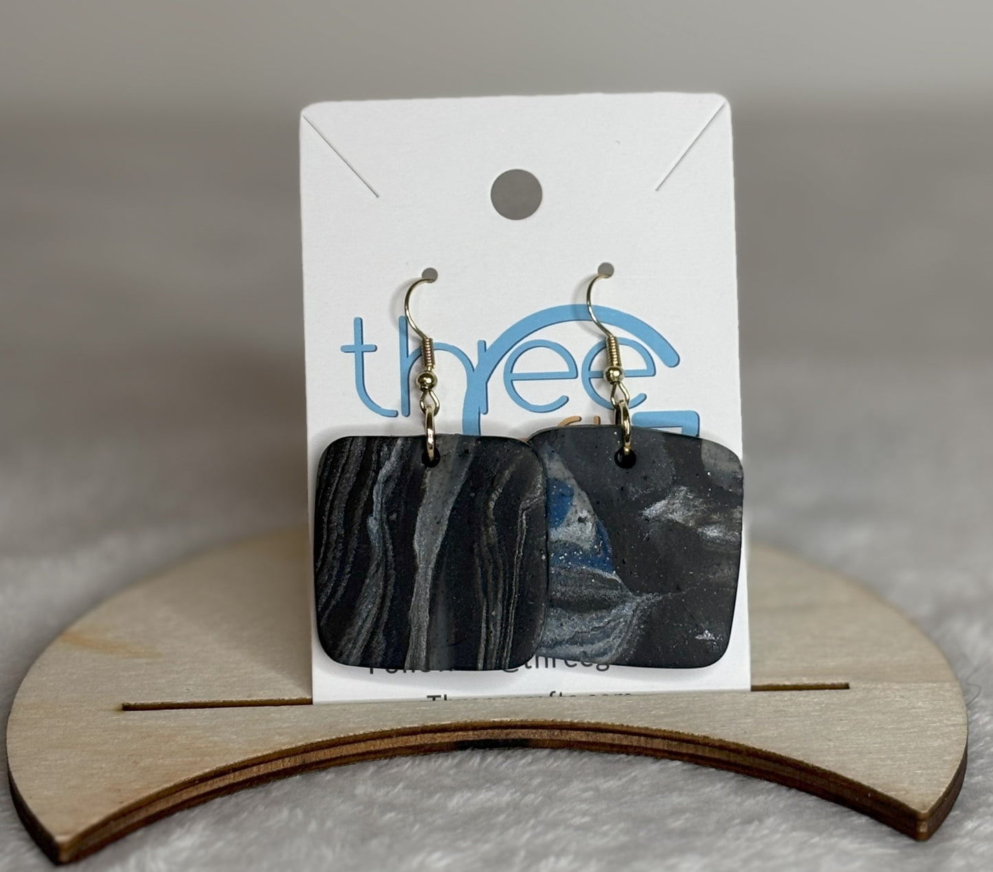 Large Night Sky Clay Earrings