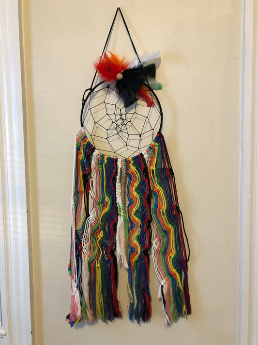 Rainbow Macramé Dreamcatcher